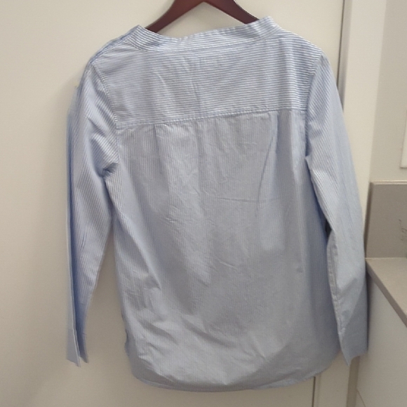 J. Crew Women's Light Blue Strip Tunic Top - Picture 4 of 5